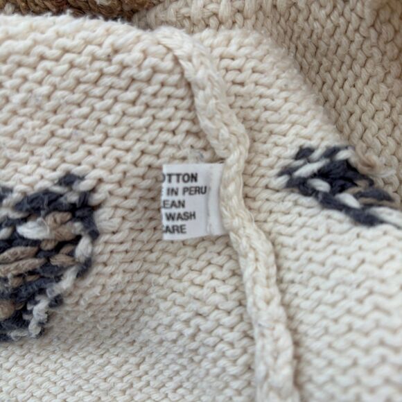 Cotton Salsa Womens Cardigan Sweater Size M Peru Fall Preppy Novelty Casual Vtg - Picture 6 of 9
